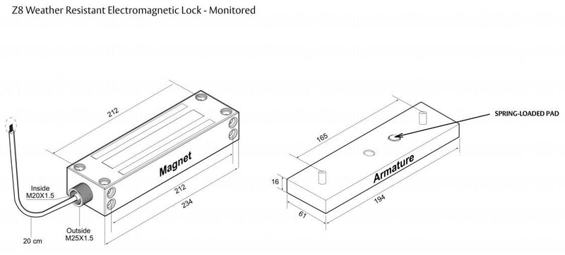 Assa Abloy Lockwood PD-770600-S Z8 Electromagnetic Lock Specifications