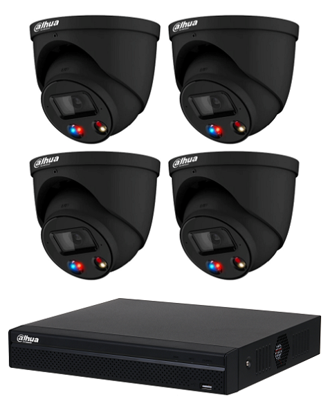 Dahua TiOC 2.0 6MP 4 Channel Eyeball IP CCTV Kit BLACK (WITH 3 TB HDD)