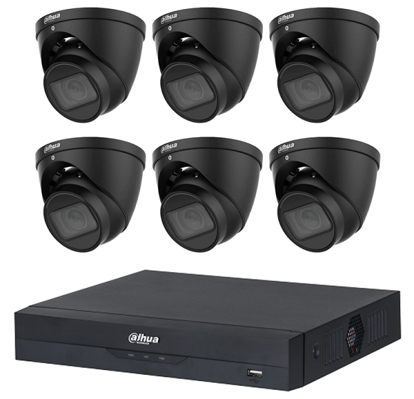 Dahua WizSense 8MP 8 Channel Motorised Eyeball IP CCTV KIT (with 2TB HDD) BLACK