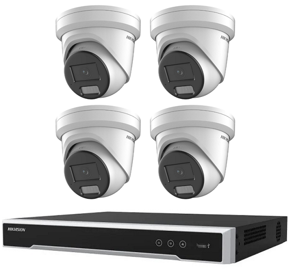Hikvision ColorVu 6MP 4 Channel Turret IP CCTV KIT (with 3TB HDD) (WITH AUDIO)