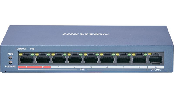 Hikvision DS-3E0109P-E/M(B) 8 Port Fast Ethernet Unmanaged POE Switch