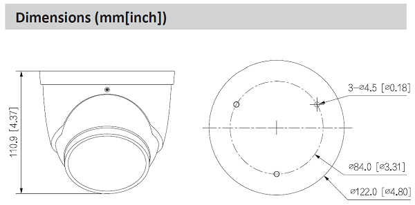 Dahua IPC-HDW3649H-AS-PV-ANZ 6MP TIOC Smart Dual Illumination Active Deterrence Fixed-focal Eyeball WizSense Network Camera