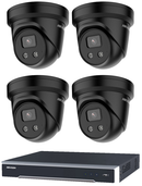 Hikvision AcuSense 6MP 4 Channel Turret IP CCTV KIT (with 3TB HDD) (BLACK)