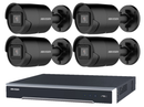 Hikvision AcuSense 6MP 4 Channel Mini Bullet IP CCTV KIT (with 3TB HDD) (BLACK)