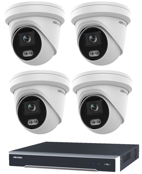 Hikvision ColorVu 4MP 4 Channel Turret IP CCTV KIT (with 3TB HDD) (WITH AUDIO)