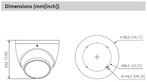 Dahua DH-IPC-HDW3466EMP-S-AUS 4MP IR Fixed-focal Eyeball WizSense Network Camera