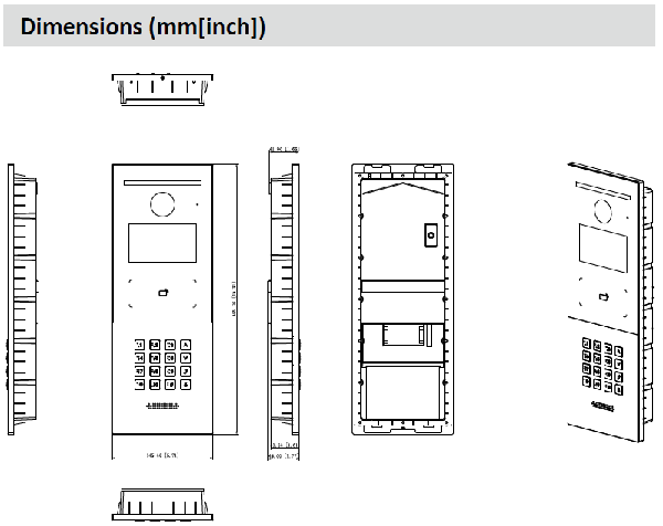 Dahua DHI-VTO6521F Apartment Door Station Dimensions