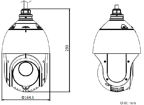 Hikvision DS-2DE4425IW-DE 4MP 25x IR Speed Dome Network Camera Dimensions
