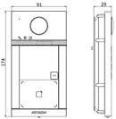 Hikvision DS-KV8113-WME1 Video Intercom Villa Door Station (Single Button) Dimensions