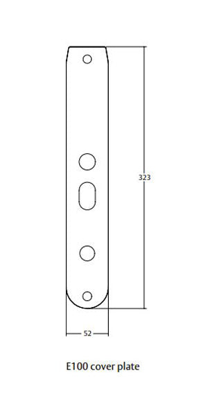 Assa Abloy Aperio AS-E100-PL2SSS Cover Plate Dimensions
