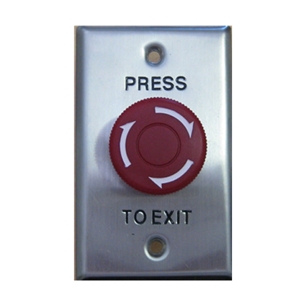 Secor WEL2210R-S Twist-Reset Mushroom Exit Button