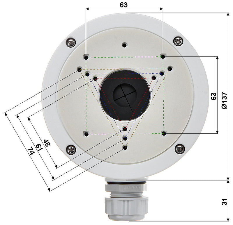 Hikvision DS-1280ZJ-S CCTV Camera Junction Box Dimensions