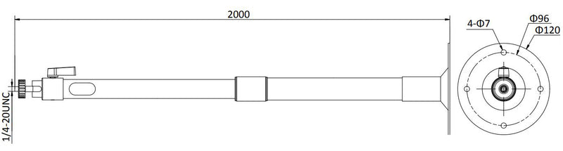 Hikvision DS-1297ZJ CCTV Camera Bracket Dimensions