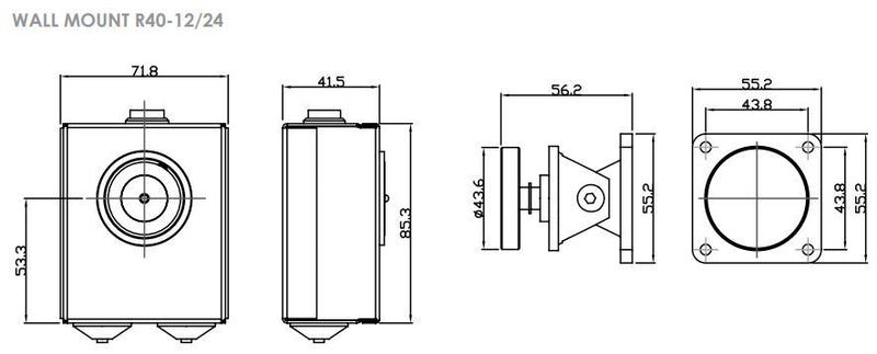 FSH R40 Standard Magnetic Door Holder Dimensions