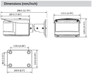 Dahua IPC-PFW8802-A180 4x2MP Multi-Sensor Panoramic IR Bullet Network Camera Dimensions