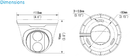 UNV IPC3613LR3-PF28-F 3MP Fixed Dome Network Camera Dimensions