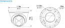 UNV IPC3614LR3-PF28-D 4MP Fixed Dome Network Camera Dimensions